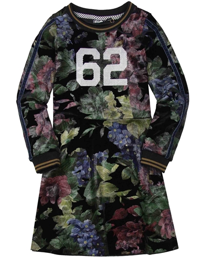 Dress Like Flo Velour Dress in Floral Print