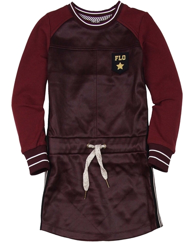 Dress Like Flo Sporty Sweatshirt Dress with Pleather Front