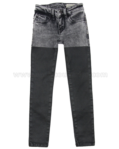 Diesel Girls Two-tone Denim Pants Skinzee