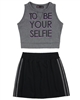Gloss Junior Girls Cropped Top and Sporty Skirt Set
