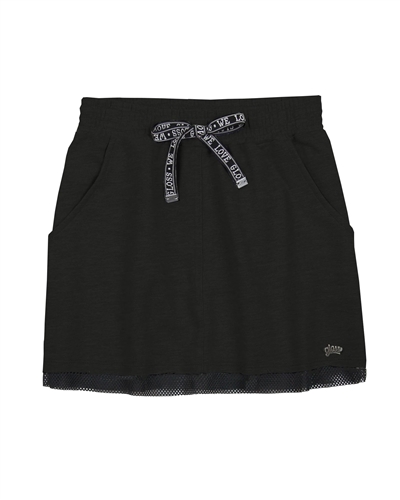 Gloss Junior Girls Terry Skirt in Black
