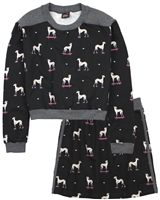 Gloss Junior Girls Printed Sweatshirt and Skirt Set