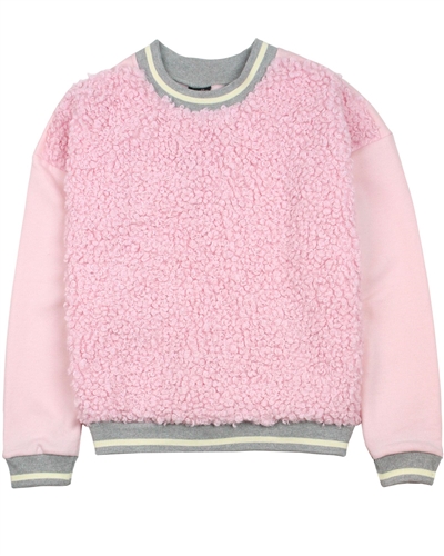 Gloss Junior Girls Sweatshirt with Sherpa Fleece Front
