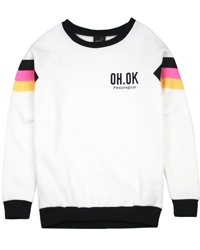 Gloss Junior Girls Sweatshirt with Contrast Colour Hems