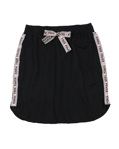 Gloss Junior Girls Sporty Terry Skirt in Black