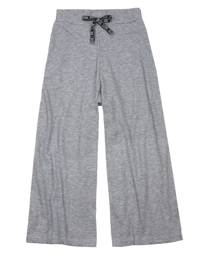 Gloss Junior Girls Rib Jersey Wide Pants in Grey
