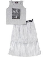 Gloss Girls Tank Top and Plisse Tulle Skirt Set