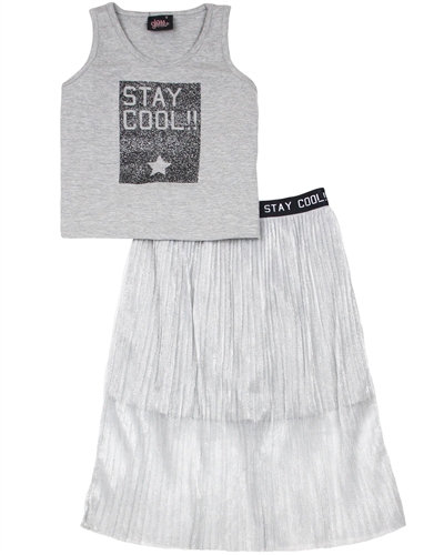 Gloss Girls Tank Top and Plisse Tulle Skirt Set