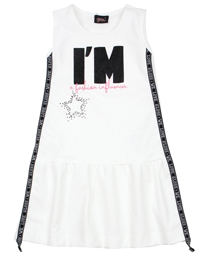 Gloss Girls Knit Jacquard Dress with Taping