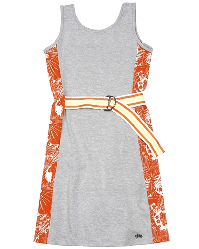 Gloss Junior Girl's Jersey Dress with Belt in Grey