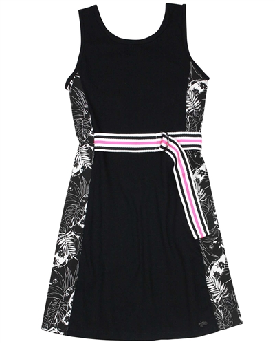 Gloss Junior Girl's Jersey Dress with Belt in Black