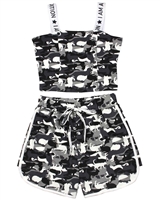 Gloss Junior Girl's Cropped Top and Shorts Set in Black