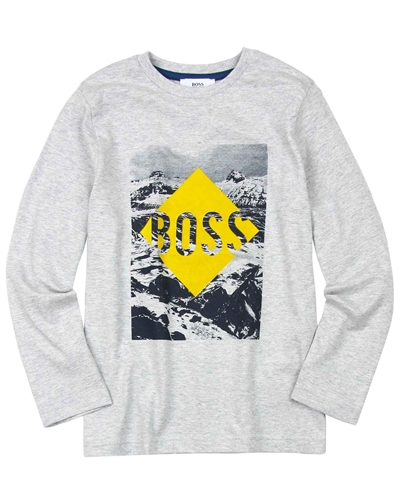 BOSS Boys T-shirt with Mountains Print