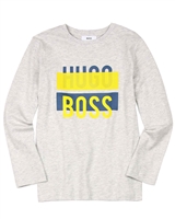 BOSS Boys T-shirt with Logo Print Gray
