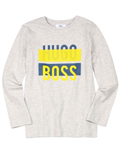 BOSS Boys T-shirt with Logo Print Gray