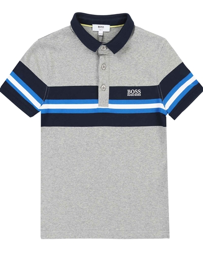 BOSS Boys Polo Shirt with Chest Stripes