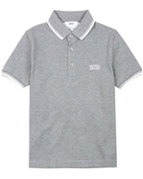 BOSS Boys Basic Polo Shirt in Grey