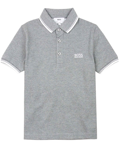 BOSS Boys Basic Polo Shirt in Grey