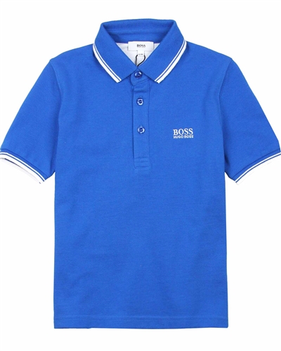 BOSS Boys Basic Polo Shirt in Blue