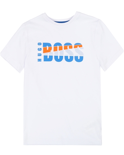 BOSS Boys Logo T-shirt in White
