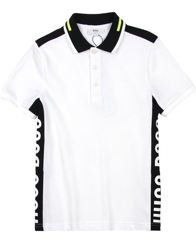 BOSS Boys Polo Shirt with Side Inserts