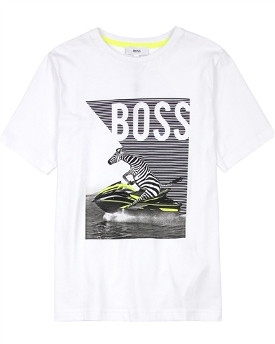 BOSS Boys T-shirt with Zebra Print