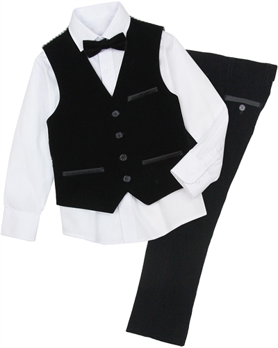 Isaac Mizrahi Boys' Velvet Vest Set