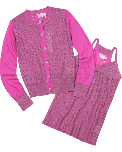 Kidz Art Ajour Knit Cardigan and Top Twin Set