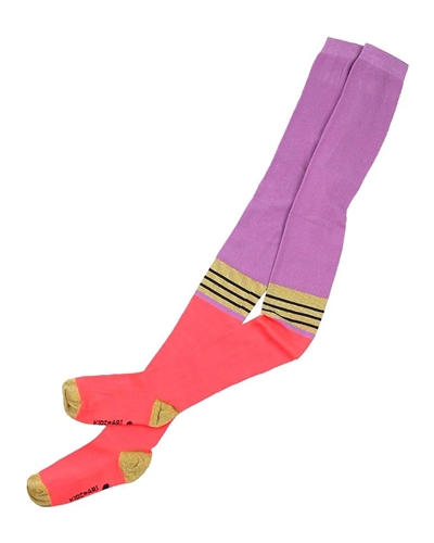 Kidz Art Knit Tights with Stripes Lilac