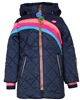 Kidz Art Quilted Jacket with Stripes in Navy