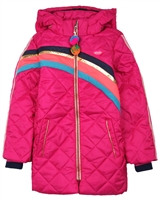 Kidz Art Quilted Jacket with Stripes in Fuchsia