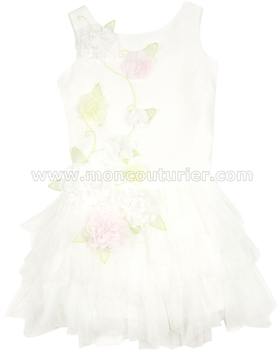 Biscotti Girls Wedding Belles Dress with Tiered Tulle Bottom