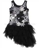 Biscotti Modern Princess Black Dress with Asymmetrical Bottom