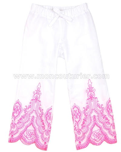Kate Mack Embroidered Pants Tropical Mermaid