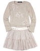 Biscotti Graceful Glam Sweater and Skirt Set Taupe