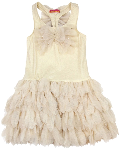 Kate Mack Girls' Dress with ButterflyGood as Gold