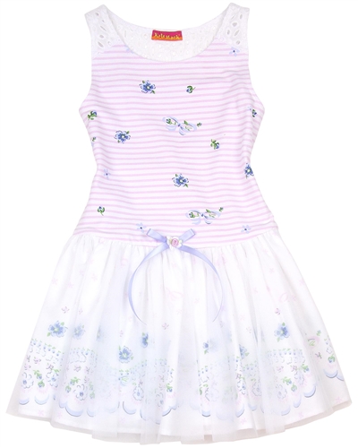 Kate Mack Girls' Drop Waist Dress Picnic Roses