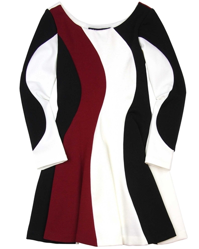 Biscotti Ruffles and Roses Colour-block Twirling Dress