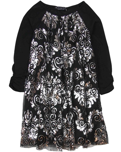 Biscotti Starry Night Dress with Sequins in Black