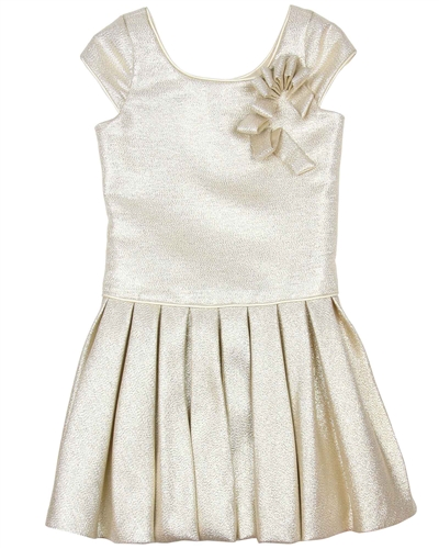 Biscotti Royal Princess Pleated dress in Gold