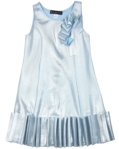 Biscotti Glimmery Glam Dress with Gathering in Blue