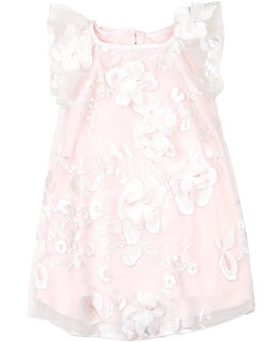 Biscotti Girls Blooming Romance Tulle Dress in Pink