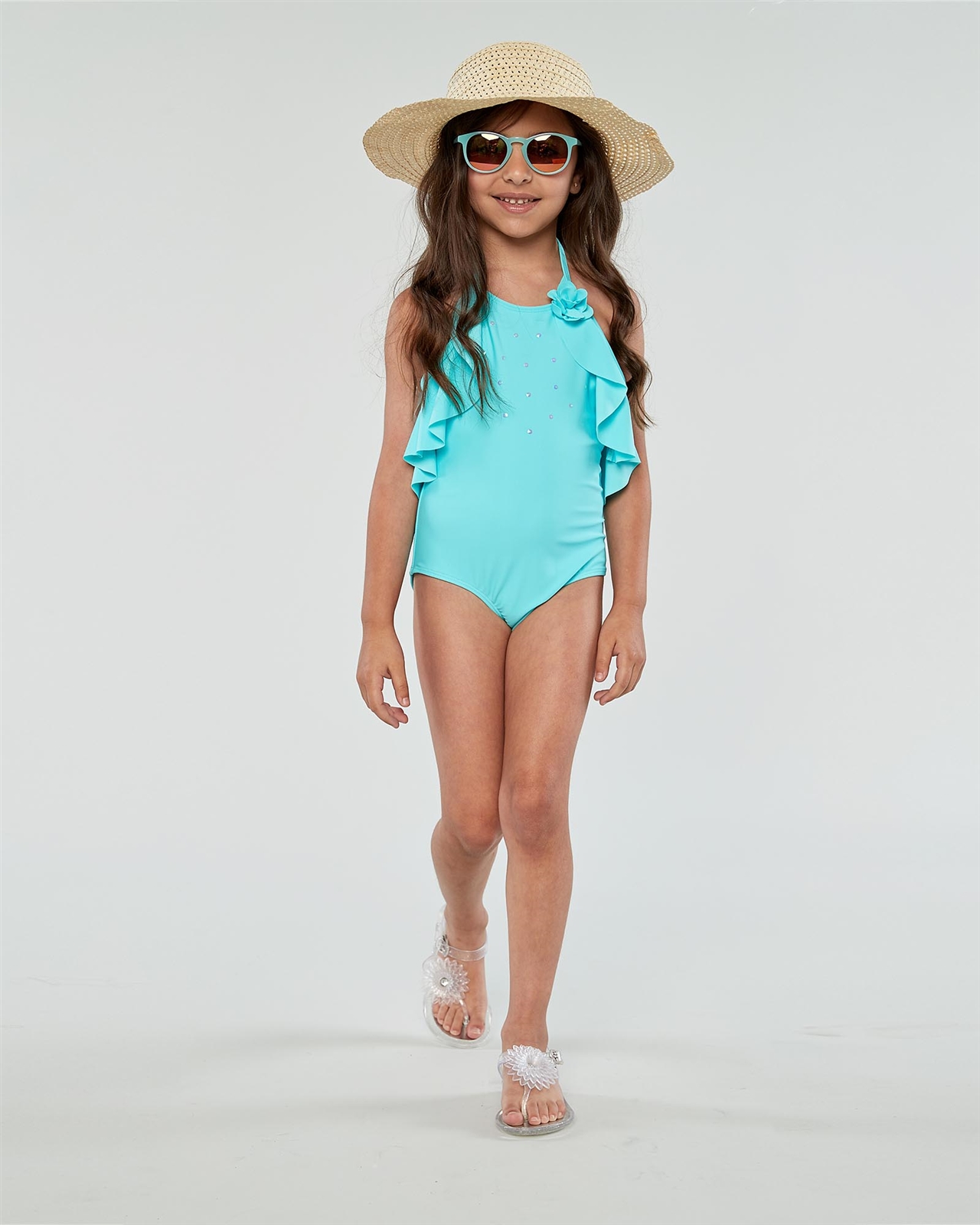 Kate Mack Girls Ice Cream Social Swimsuit With Flounce Biscotti And 