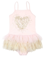 Kate Mack Girls Shimmering Beauty Swimsuit with Sequin Heart