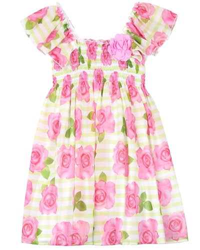 Kate Mack Girls Garden Rose Chiffon Dress