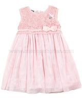 Le Chic Baby Girl Tulle Dress with Guipure Top Pink