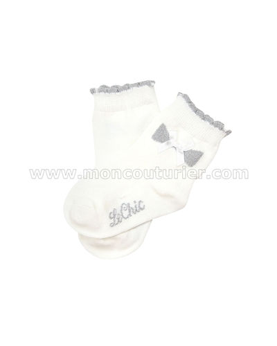 Le Chic Baby Girl Socks with Bow Ivory