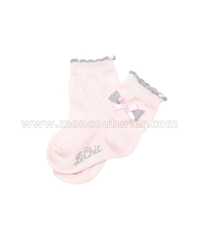 Le Chic Baby Girl Socks with Bow Pink