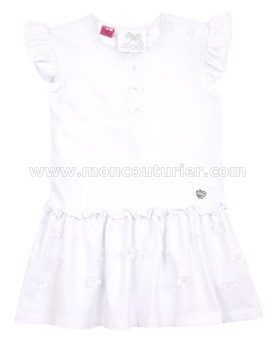 Le Chic Baby Girl Jersey Dress White