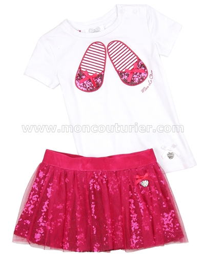 Le Chic Baby Girl T-shirt with Print and Ruffled Skirt